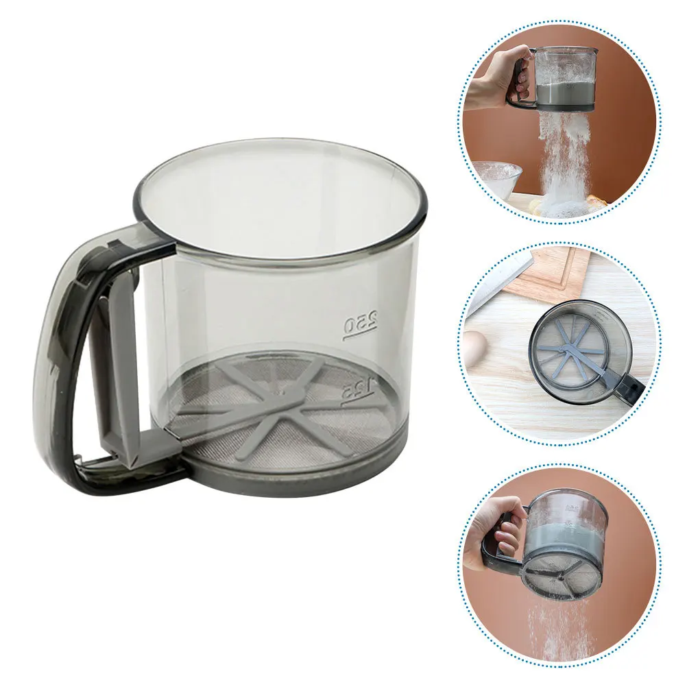 

Handheld Flour Sifter Cup High-Class Material Flour Sieve Semi-Automatic Kitchen Baking Sifter for Powdered Sugar Cocoa Powder
