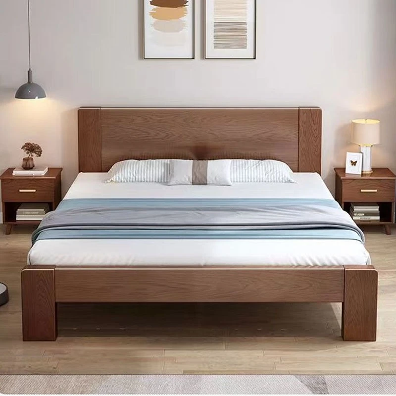 

Bed Solid wood bed 1.5 meters Household 1.8 meters Master bedroom Double bed Small apartment 1.2m rental room