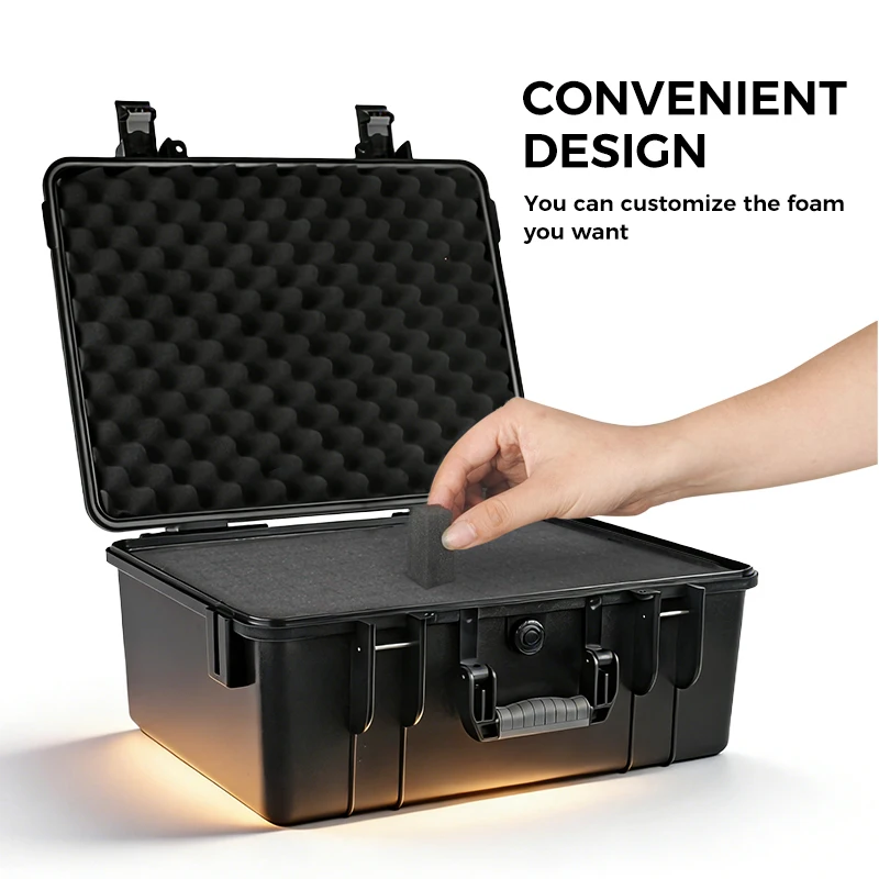 Professional ABS Carrying Hard Case, Flight Case with Cutting Foam Insert, High Quality, Durable Protection