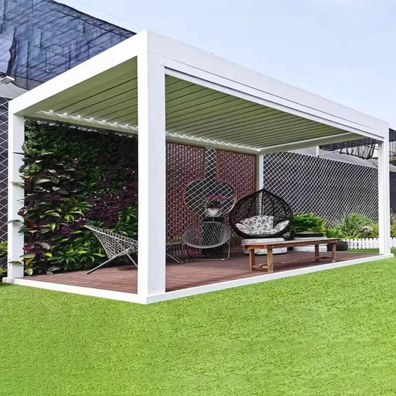 Picture 7: Any Size Custom Bioclimatic Louvered Glass Pavilion Waterproof Corrosion Resist Aluminum Frame Multiscene Villa Park Combo Shed
