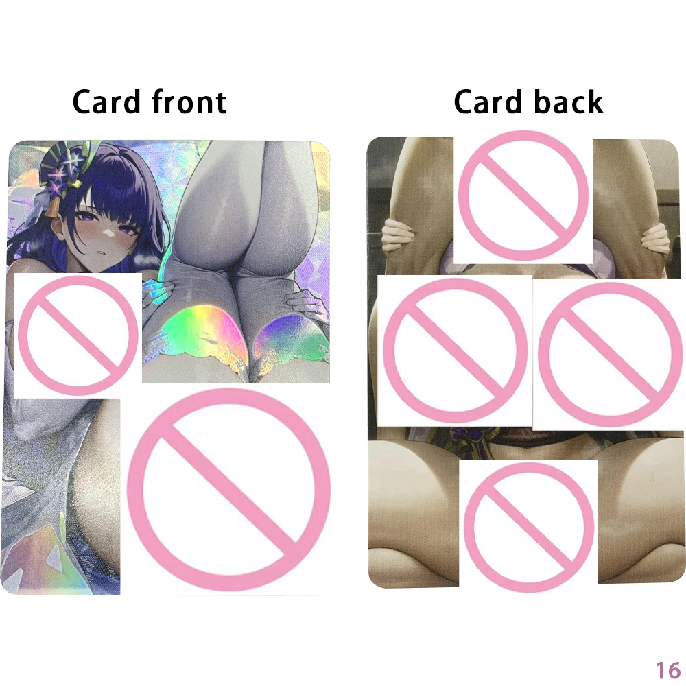 Genshin Impact Beelzebul Nahida Yae Miko Anime Sexy Nude Card Collection Refractive Color Flash Busty Beauty Naked Cards 63*88mm