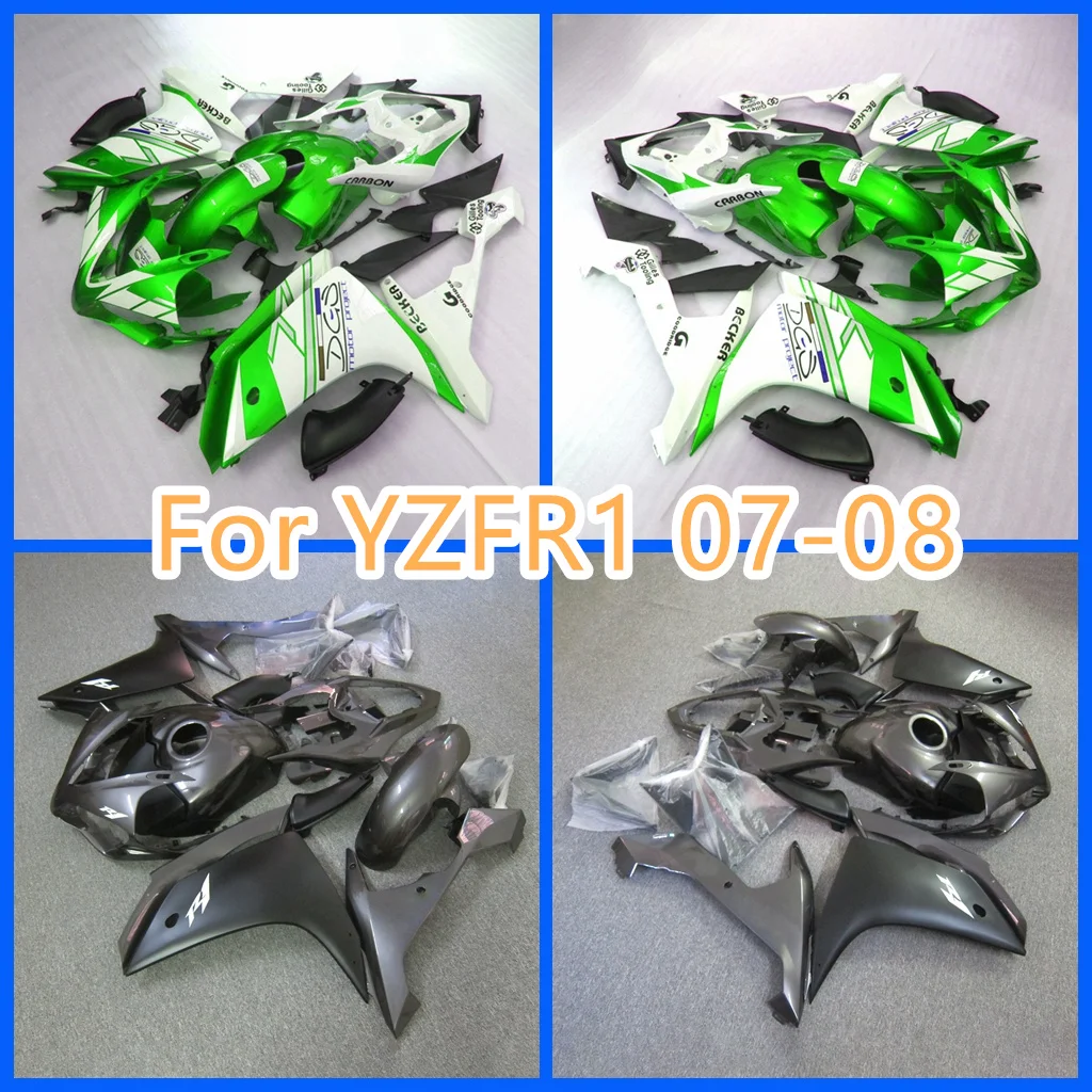 

ABS Plastic Fairings for YAMAHA R1 2007 2008 YZFR1 08 07 Green white Bike Fairing Kits YZFR1 with Tank Cover