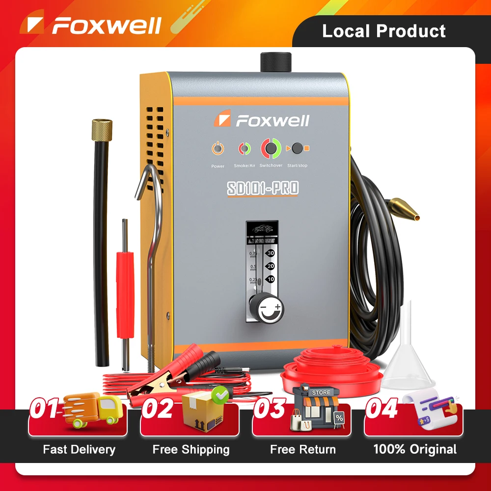 FOXWELL SD101 PRO EVAP Smoke Leak Detector Automotive Built-in Air Pump Car Smoke Generator Leakage Locator Mechanical Tools