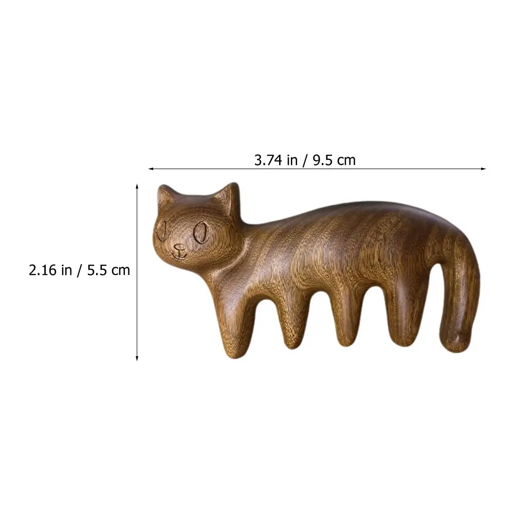 Grzebień do masażu z drzewa sandałowego Kitten Cute Cartoon Cat Wood Comb Head Therapy Full Body Universal Massager Scraping Tool