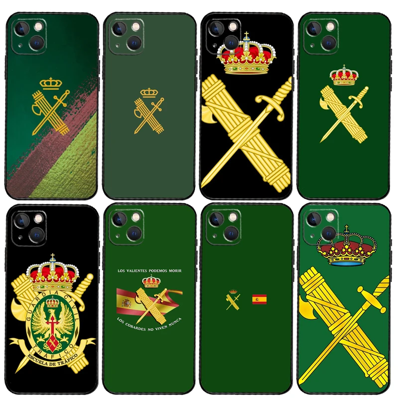 Spanish Guard Civil Emblem Phone Case For iPhone 11 14 15 16 Pro Max 13 12 Mini XS X XR Plus Protection Cover