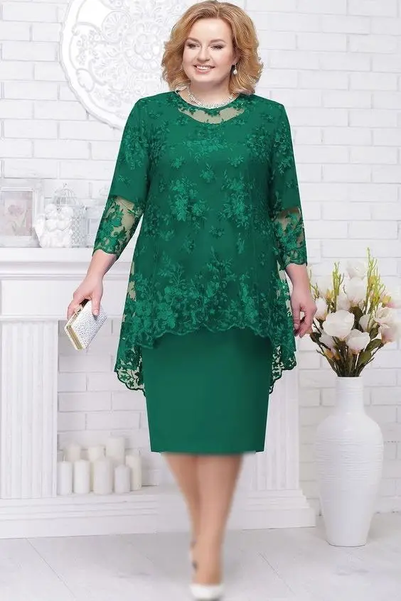 2023 Women Dress O-neck Midi Loose Dress S-8XL Lady Evening Lace Mesh Sexy Elegant Dress Female Clothing Summer Autumn