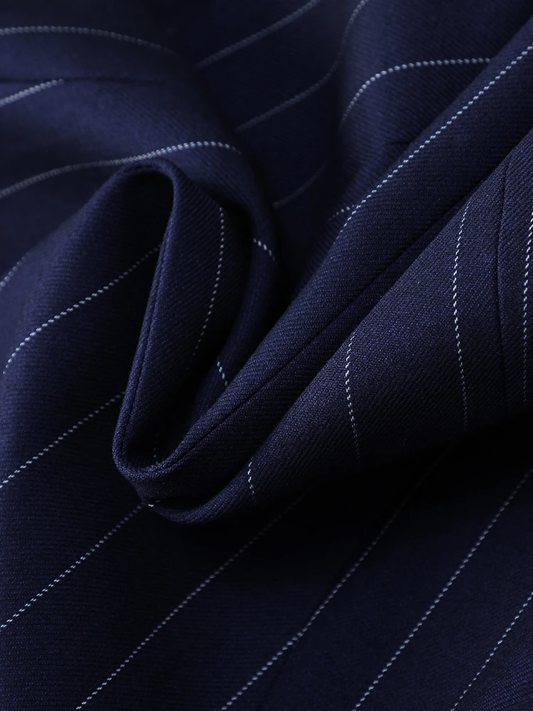 الخريف السيدات بدل رجالي المرأة الأزرق مخطط الإناث الأعمال ملابس العمل سترة السترة وبنطلون رسمي 2 قطعة مجموعة JJ1015