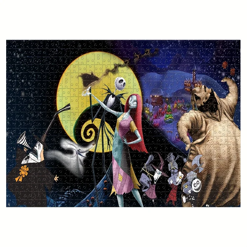 1000 pezzi puzzle personaggi dei cartoni animati incubo prima di Natale Jack e Sally Zero Moon puzzle da appendere a parete gioco per adulti regalo Fami