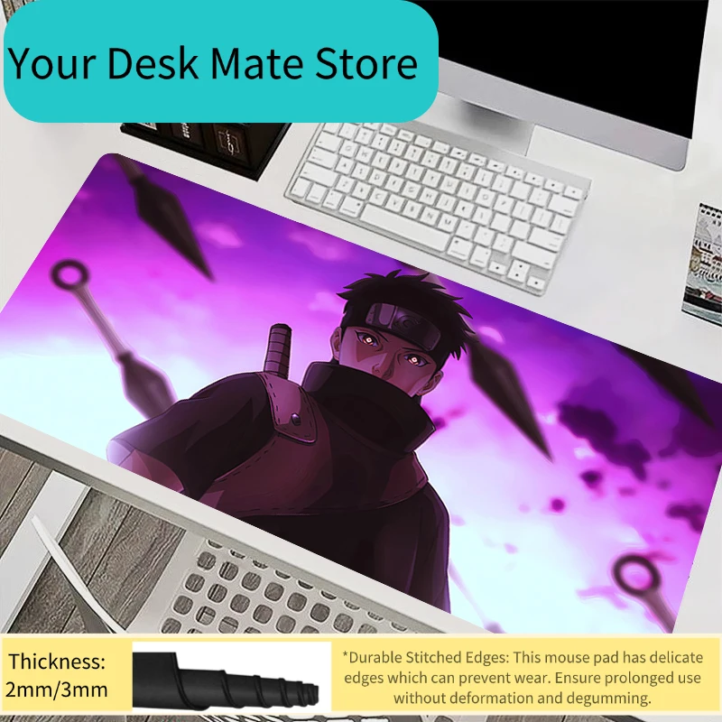 Mousepad Laptop Mouse Pad Office PC Accessories Keyboard Pad Rubber Cup Mat Soft Mouse Mat Naruto Shisui Uchiha Large Desk Mat