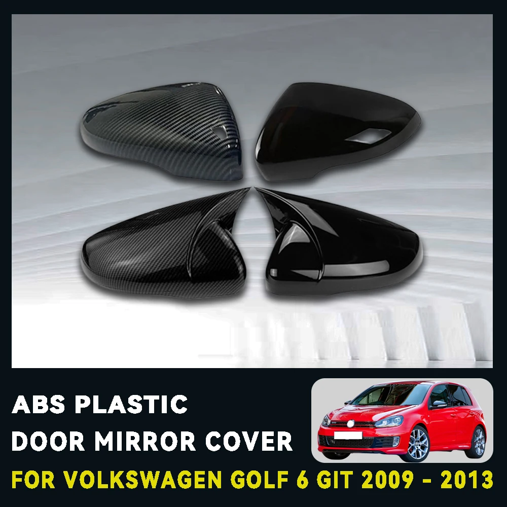 

Silver Black Carbon Fiber For Volkswagen Golf 6 GIT 2009 - 2013 Car Door Mirror Cover Car Accessories External Decorate