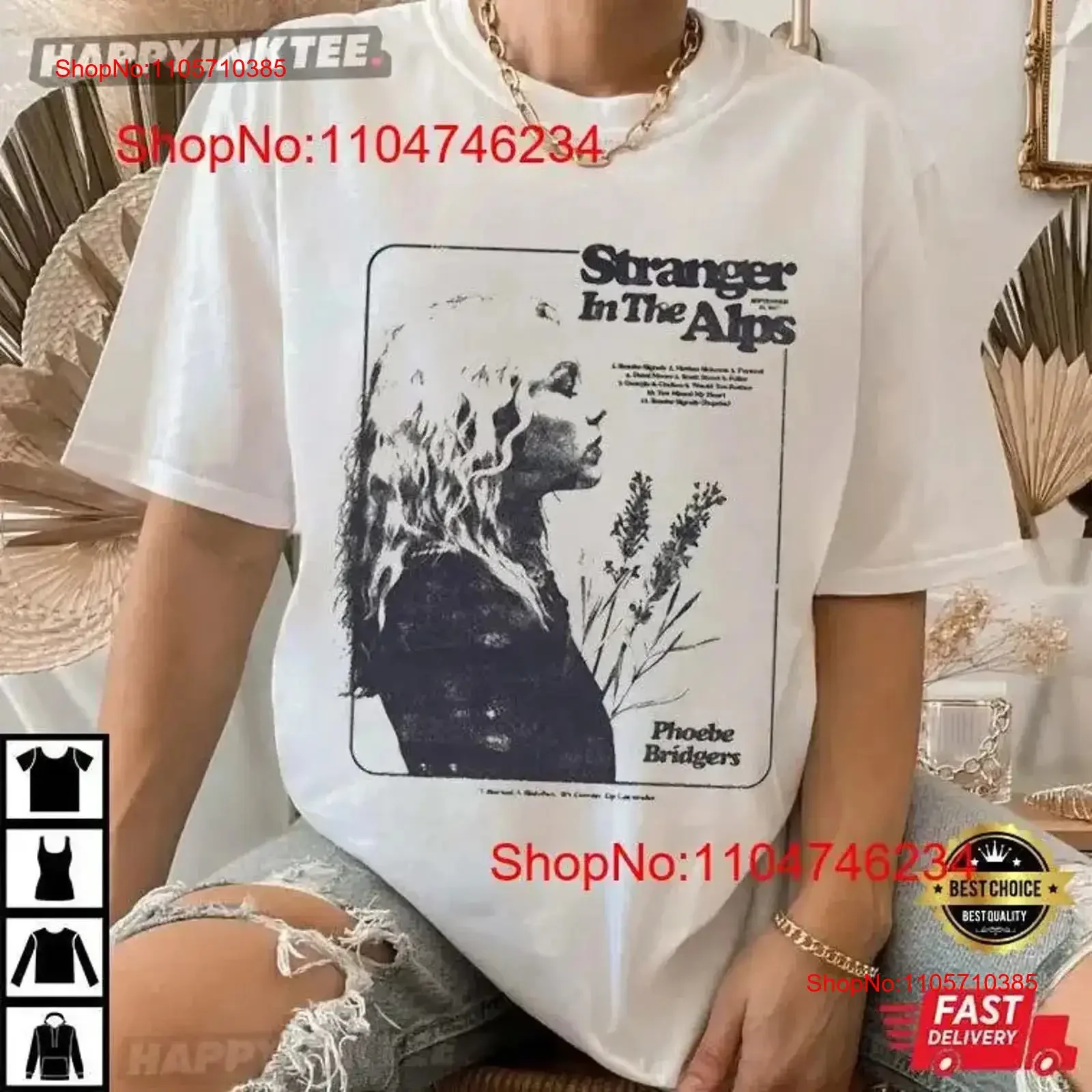 Phoebe Bridgers Lavender Cotton White T shirt S 5XL VN2208 vintage Washed designer clothes Comfortable Stretched Casual homme