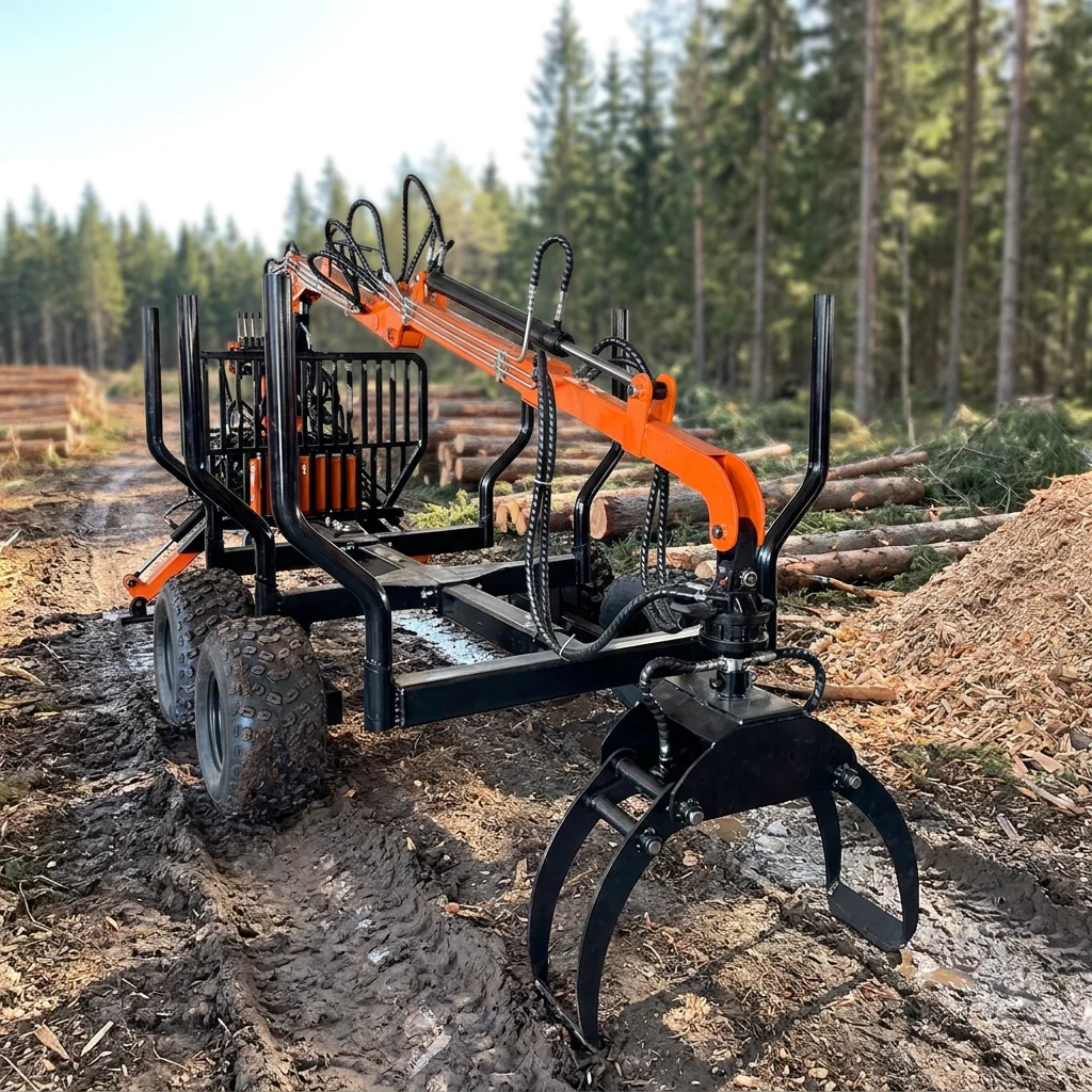 Customized Professional Log Trailer/atv Trailer/timber Trailer ,forest Log Crane