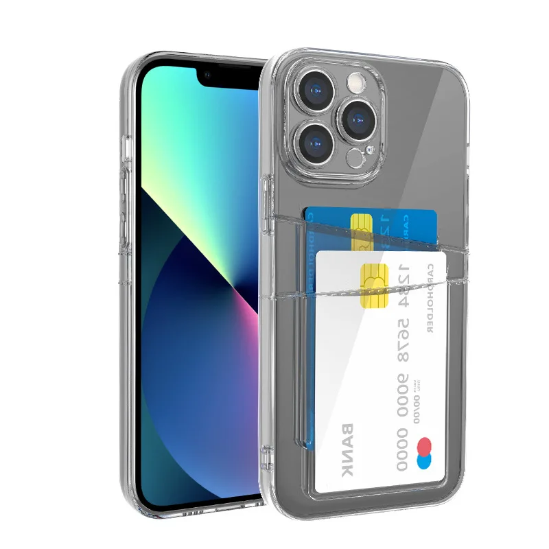 

2026 NEW Card Holder Phone Clear Case For IPhone 16 15 Pro Max 14 Plus 13 Mini 12 11 X XS XR SE 16Pro Wallet Cover Accessories