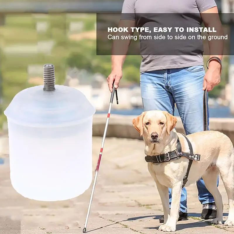 1Pcs Blind Walking Stick Protection Head Adjustable Rolling Cane Tip Ergonomic Handle Wear Resistant Stability For Daily