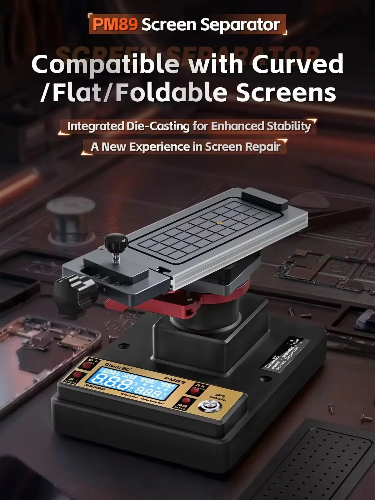 

QIANLI PM89 Screen Separator Compatible with Curved/Flat/Foldable Screens Separation Mobile Phone LCD Screen Frame Removal