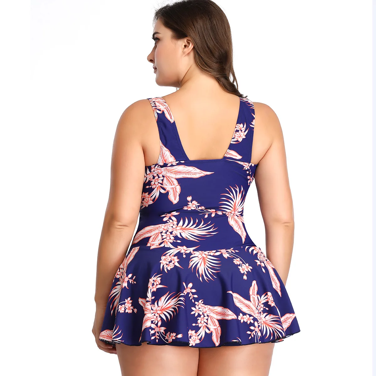 Plus Size due pezzi costumi da bagno costumi da bagno donna stampa floreale estate grandi costumi da bagno Tankini Beachwear Bikini Sexy Swimdress