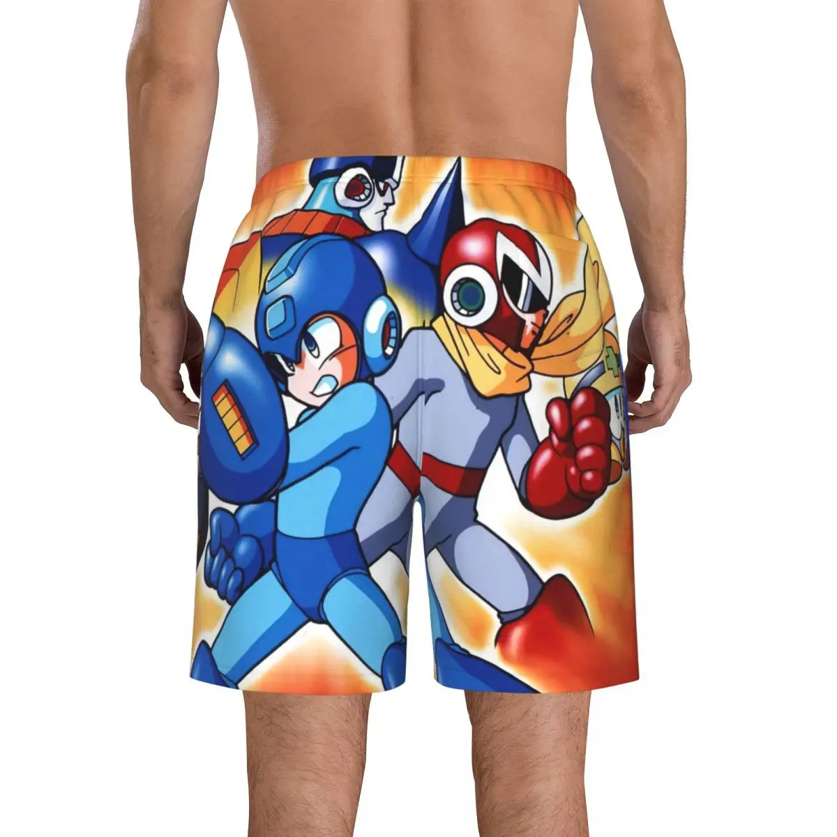 Mega Shorts de plage pour hommes, japonais Anime Fitness, maillot de bain à séchage rapide, drôle Street Fun, Shorts 3D