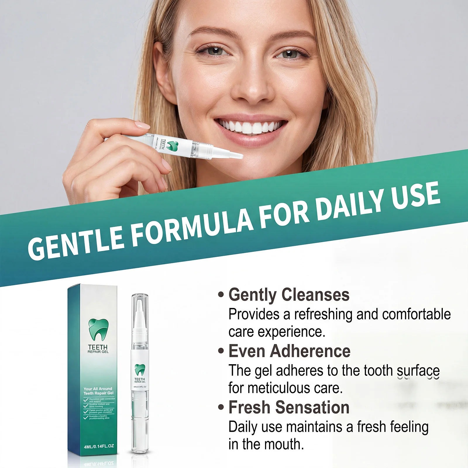Teeth Brightening Gel Oral Care Serum Gum Soothing Mint Fresh Breath Gentle Nourishing Essence For Daily Tooth Hygiene Cleaning