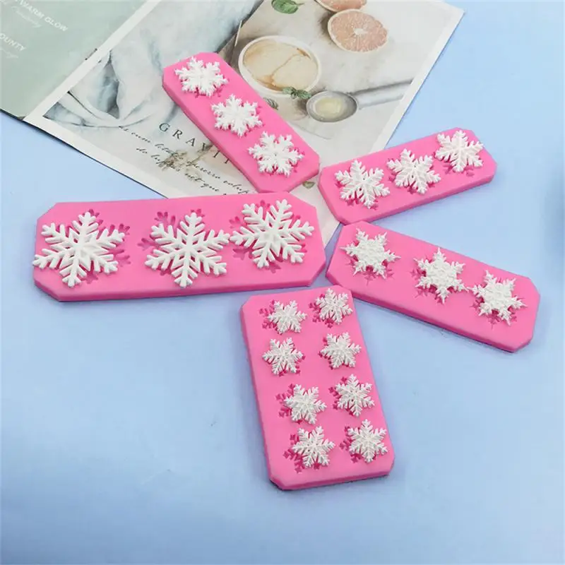 Party Cake Around Decoration Snowflake Chocolate Fondant DIY Mold Baking Cooking Decorating Tools Silicone Christmas Winter Gift