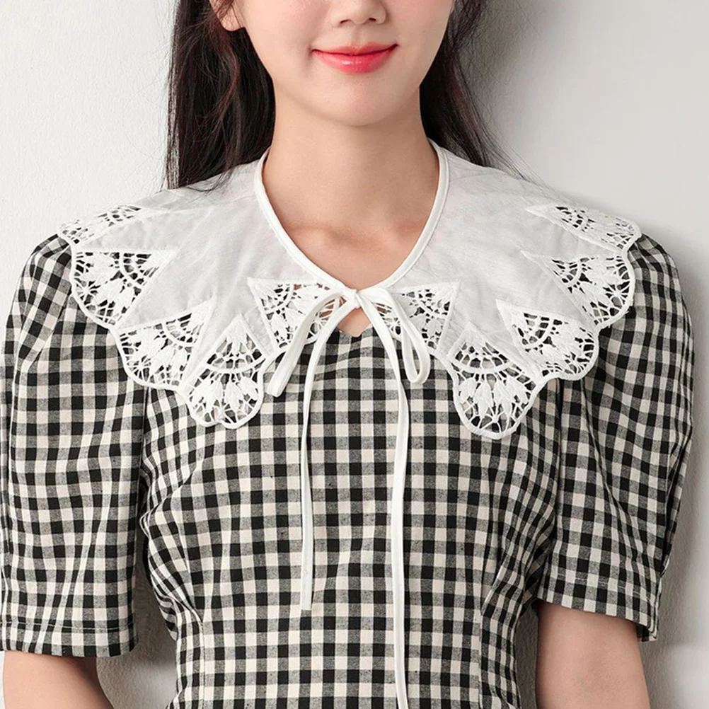 

Sun Protection Shawl Chiffon Fake Collar Lightweight Detachable Neckpiece For Women Office Wear All Seasons Sweet Ruffled