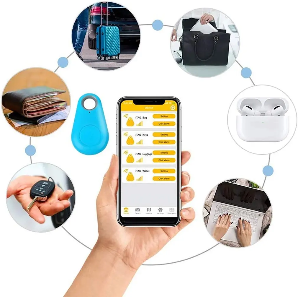 5PCS Mini Anti-lost Whistle Key Finder Wireless Alarm Smart Tag Key Locator Keychain Tracker Whistle Sound LED Light Pet Tracker