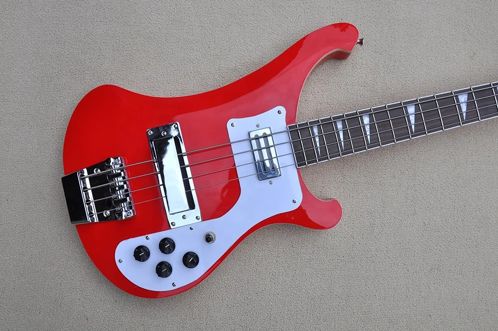 Flyoung Cherry Red Electric Bass Guitar 4 Strings Electric Bass Rosewood Fretboard Bass