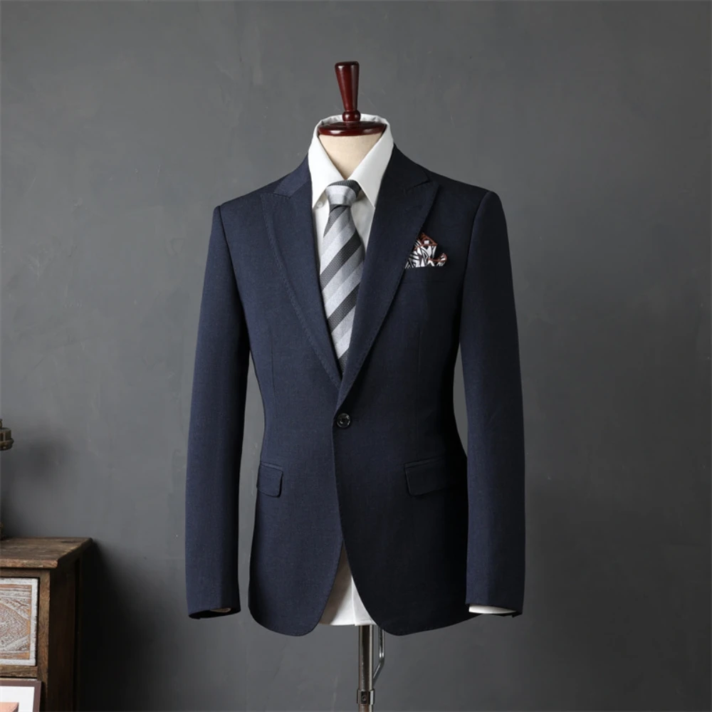Handsome Tuxedo Smooth Single Breasted Jacket In Stock One Piece Casual Pink Blue 2 Colors Men's Suit Decent Groom Wear