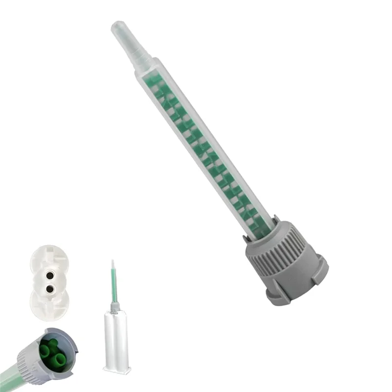 J1UL1N 50Pcs Epoxy Adhesive Mixing Nozzle Static Mixing Nozzle MB5-16 Mixing Tube (1:1Ratio) For AB Glue Mixer