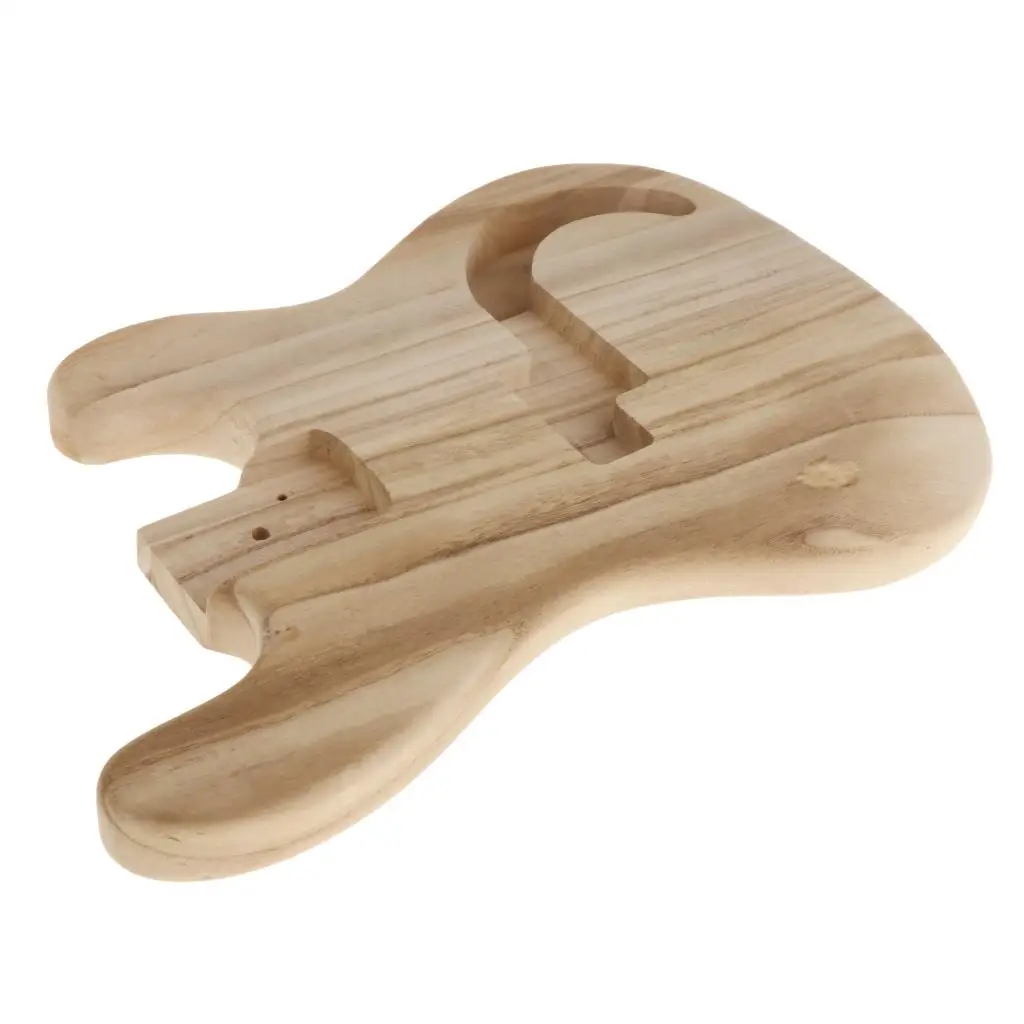 Bass Guitar Body Unfinished Maple Wood Predrilled Accessory DIY Body for Jazz Bass Learners and Guitar Repair - view 5