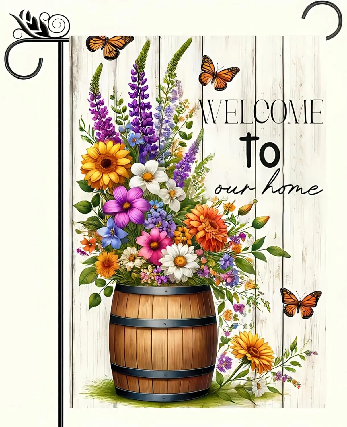 Hello Spring Yard Flag 12x18 Inch Double Sided Decorative Flag Outdoor Holiday Decorations Floral Backdrop Photography Backg SSL