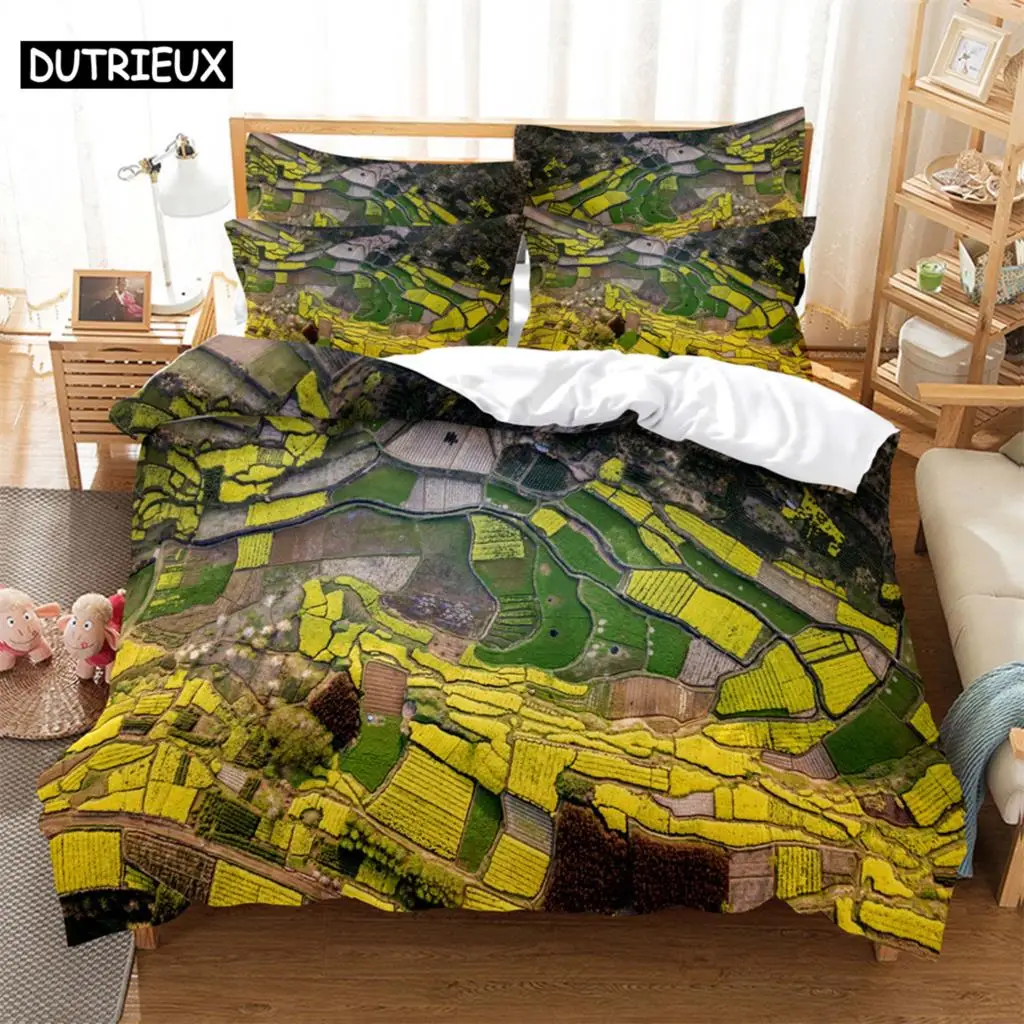 Topographic map Fashion Bedding Set 2/3pcs 3D Digital  Printing Duvet Cover Sets 1 Quilt Cover + 1/2 Pillowcases US/EU/AU Size