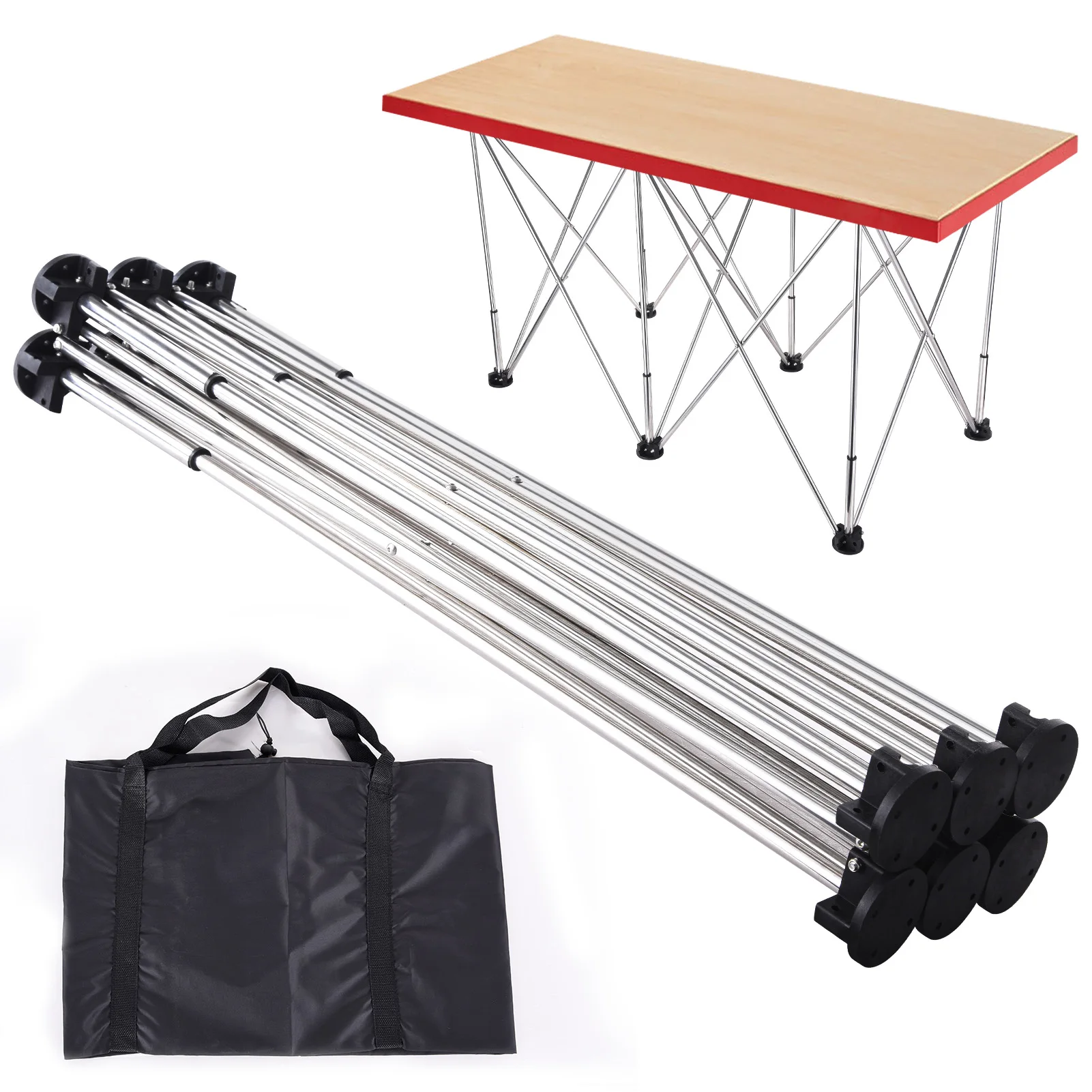 

6 Legs Folding Work Bench, Heavy Duty Worktable Holder, 600kg Load Capacity Spider Leg Workbench, for Outdoor camping, barbecue