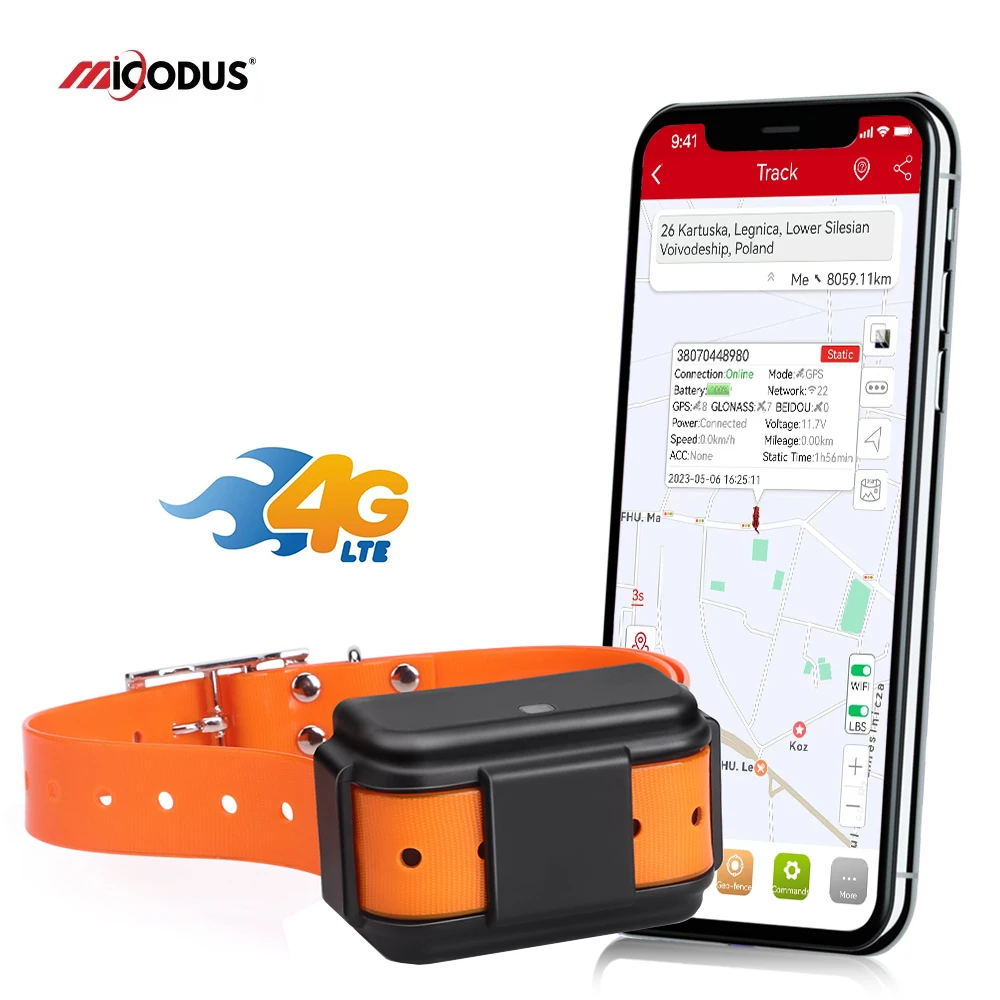 

Micodus Gps Manufacturer MP50G Waterproof Motion Monitoring Animals Gps Tracking Device Real Time 4G Pet Dog Gps Tracker Collar