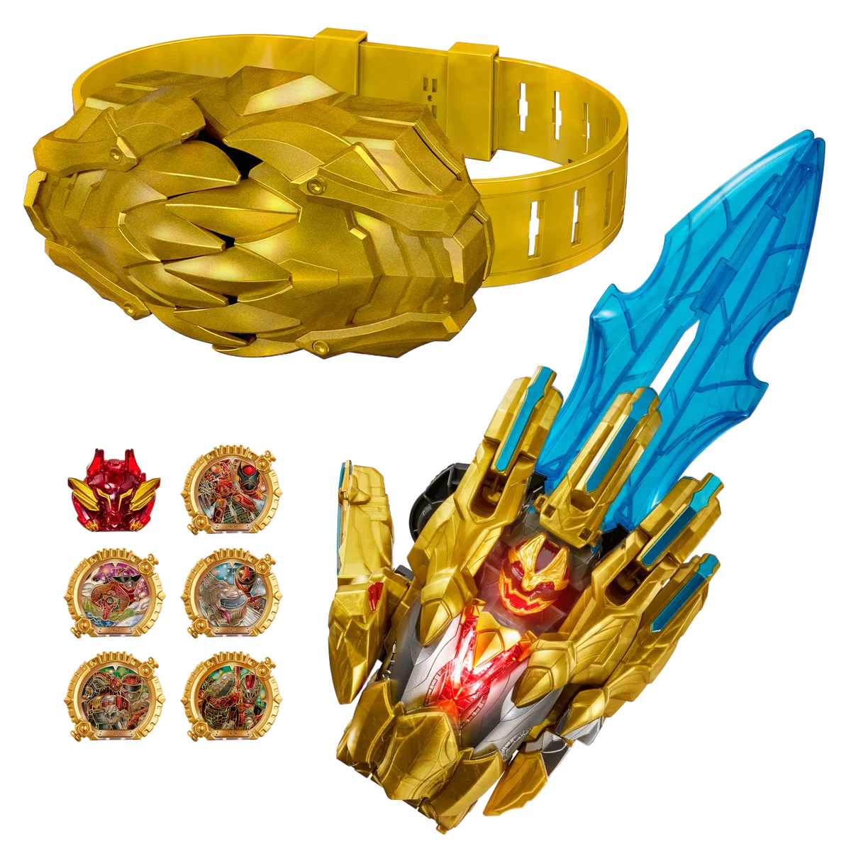 BANDAI ของแท้ DX เบอร์ 1 SENTAI GOZYUGER TEGASWORD Leon Buster 50 Sentai แหวน Action Figure ของเล่นสําหรับชายหญิงเด็ก