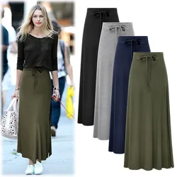 Autumn Women Skirts Plus Size Fashion Knitted Midi Skirts for Women High Waist A Line Split Skirts Ladies Clothes Female Skirts