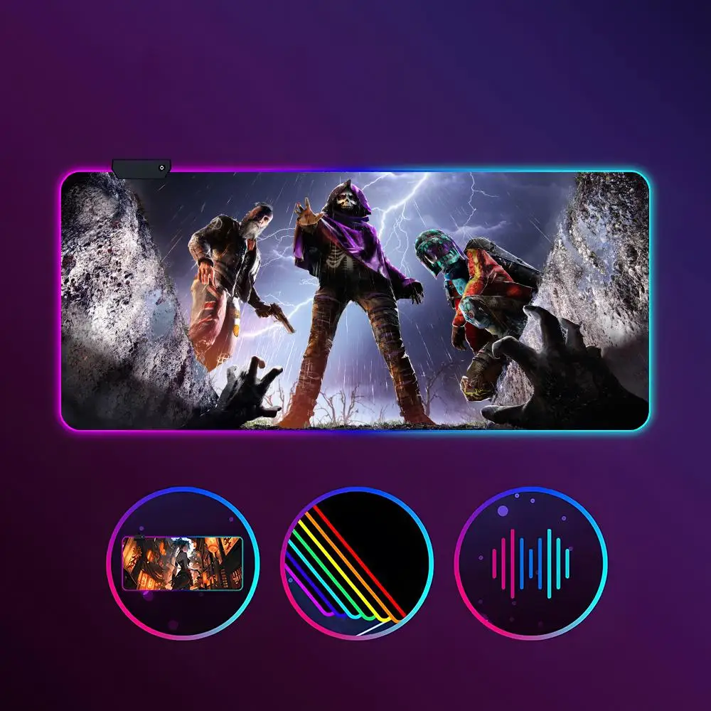 

Game Watch Dogs Mouse Pad RGB Luminous 900X400mm Large Table Mat Non-slip Extra Large Game Office Mouse Pad