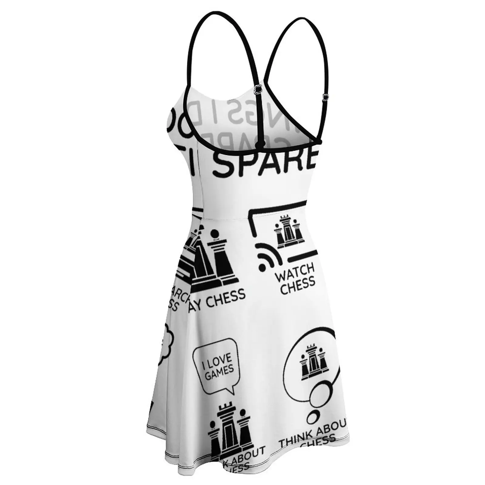 الأشياء التي أفعلها في وقتي الاحتياطي لاعب الشطرنج (3) فستان نسائي بحمالة عرض ساخن فستان نسائي مثير مضحك عتيق للنوادي Strappy Dre #2