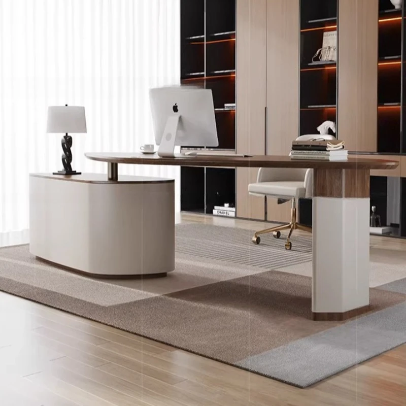 Adjustable Executive Office Desk Shelves Lshaped Display Office Desk Reception Conference Escritorio Oficina Trendy Furniture