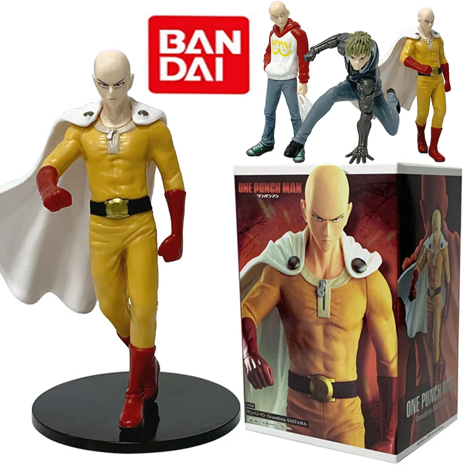 Figura de Anime ONE PUNCH-MAN 3, Saitama Calvo con Capa y Tornado, Modelo de PVC, Juguete Coleccionable para Niños