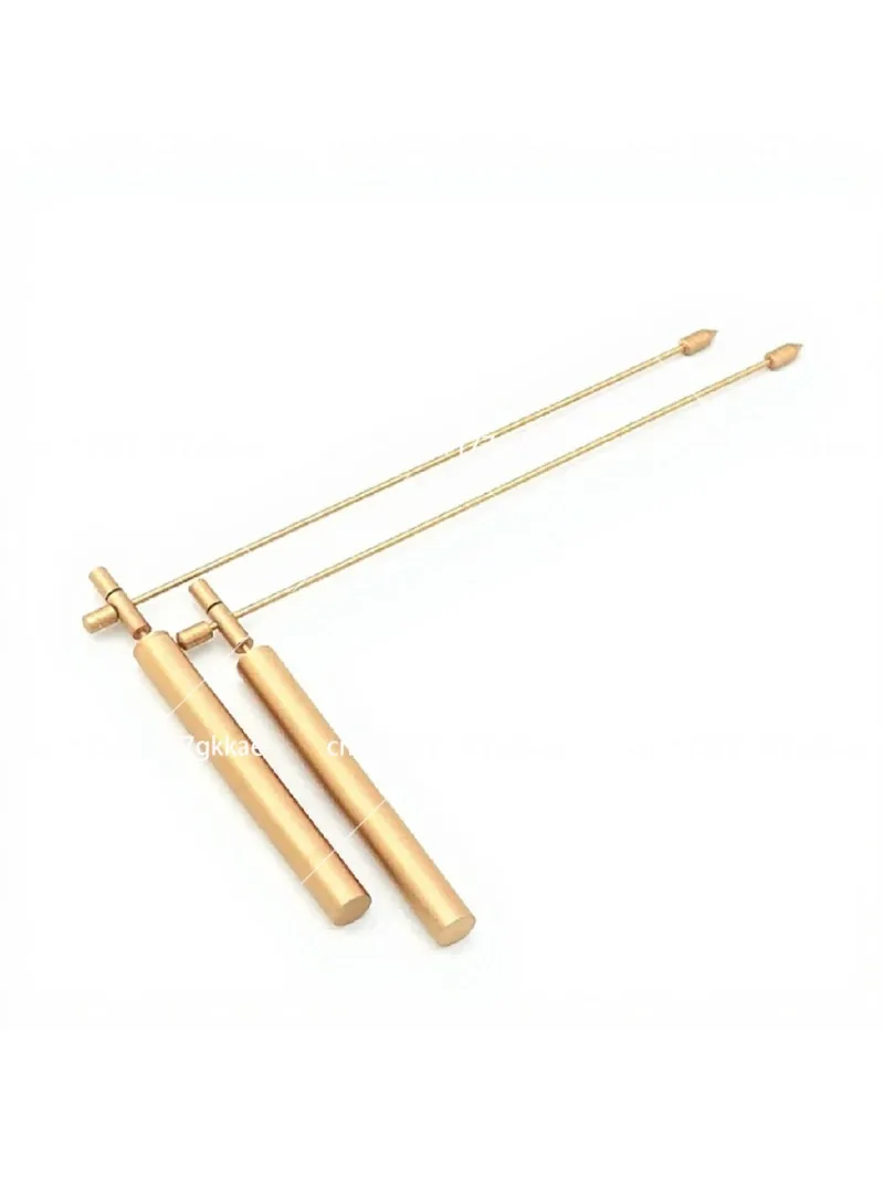 Dowsing Rods 11.8 Inch Copper Practical Handle Divining Rods Tools 2PC for Water Treasure Detection
