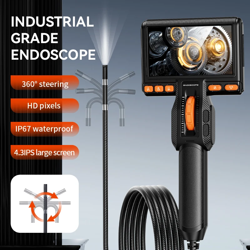 S11 OEM 180 Degree 2 Ways Articulating Borescope HD Drain Pipe Inspection Videoscope Endoscope Camera For Mechanical Car Engine