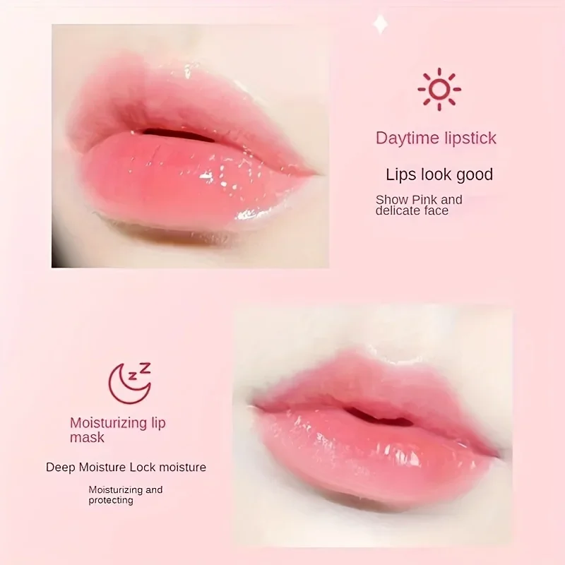 Bálsamo labial que cambia de Color con la temperatura, gelatina de cristal, brillo de flores, lápiz labial duradero, hidratante, maquillaje de labios transparente, cosmético
