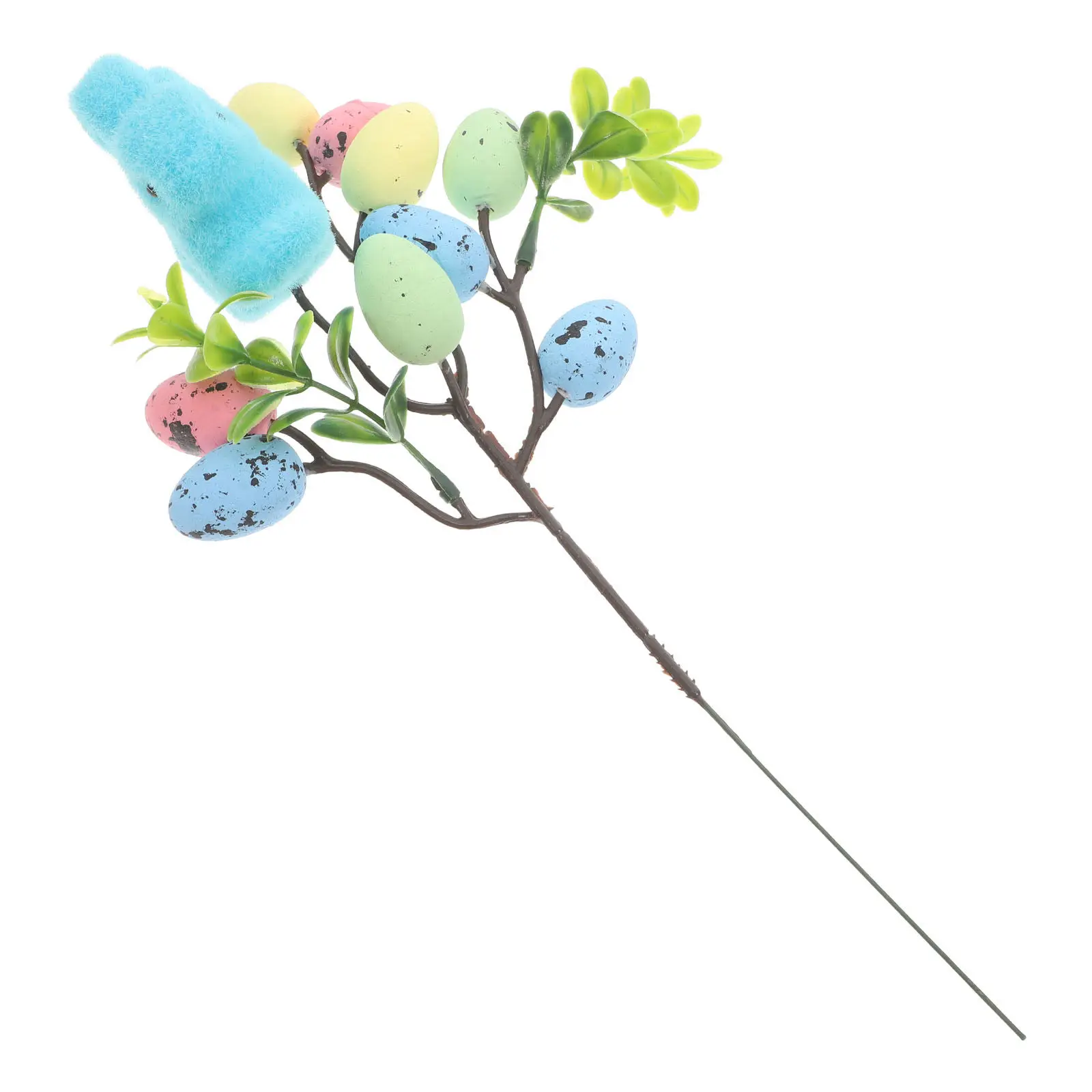 Vibrant Spotted Easter Egg Branches Artificial Foam Bunny Egg Stems Festive Spring Decoration for Vase Bouquet Centerpiece