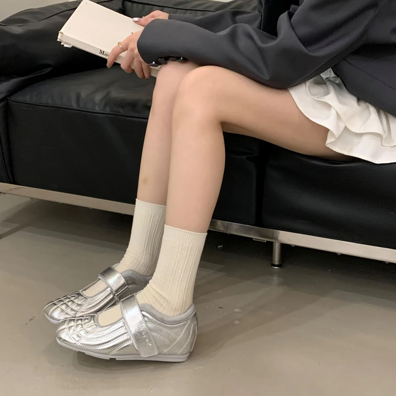 Low Heels Silver Shoes Women Pointed Toe Lace Up Sports Style High Heels Comfort Ladies Pumps Black Spring 2025 Shoes