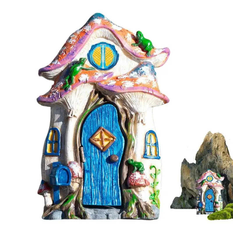 Fairy Garden Decor For Outside Mini Wood Fairy Yard House Art Sculpture Garden Decor For Porch Wall Living Room Garden Fence