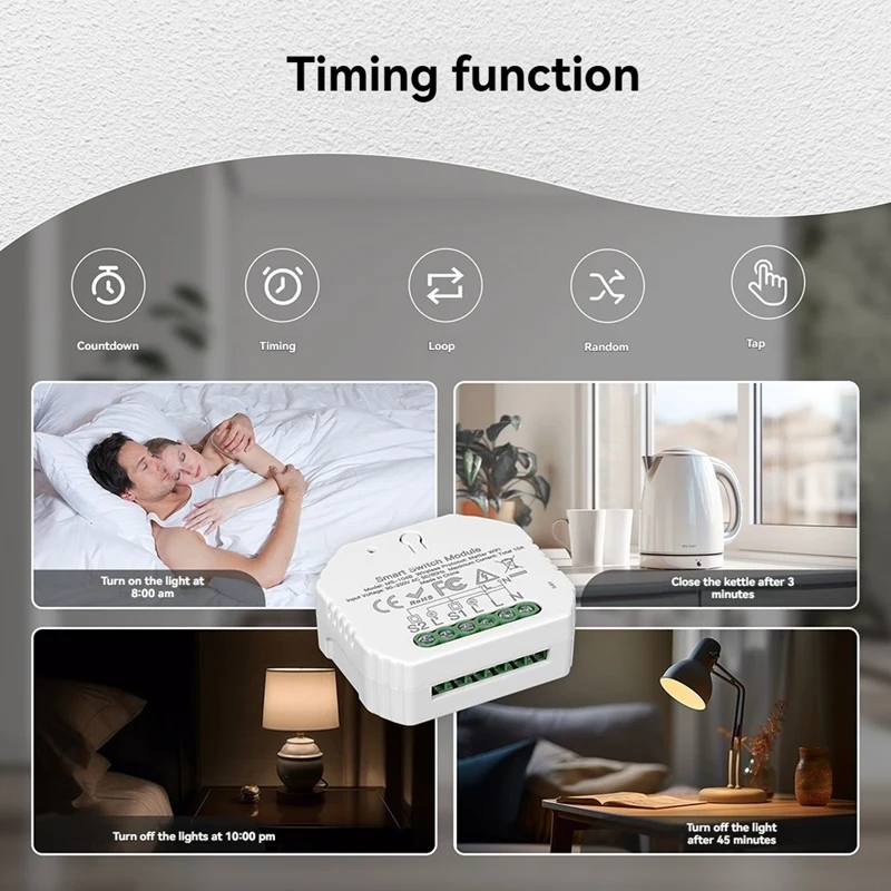 A73E-Tuya Wifi Switch Module Shared Control Smart Automation Relay Timer App Remote Control Work With Alexa App