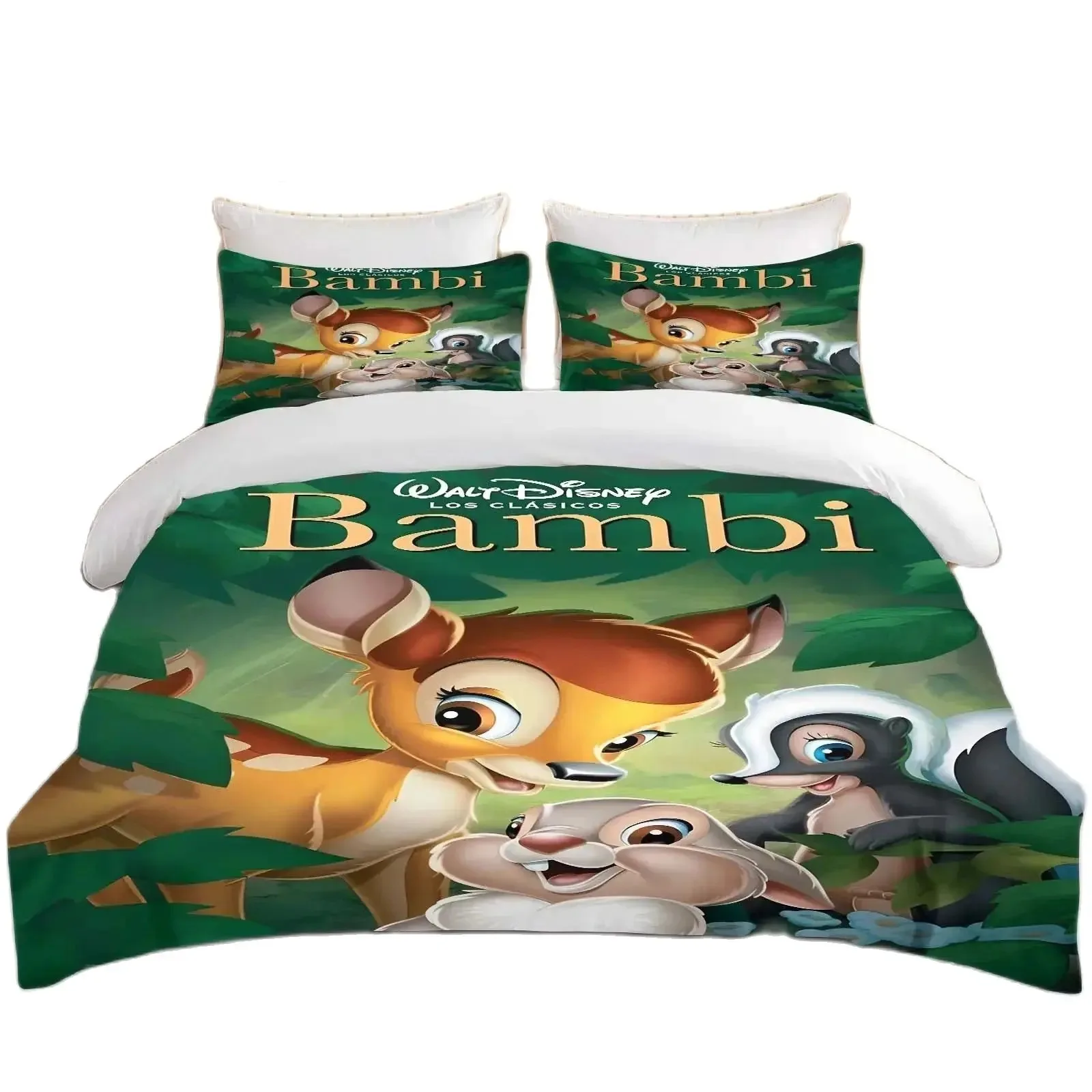 Cartoon 3d Bambi Bedding Set Disney Quilt Duvet Cover Pillowcase Bed Set For children and adults