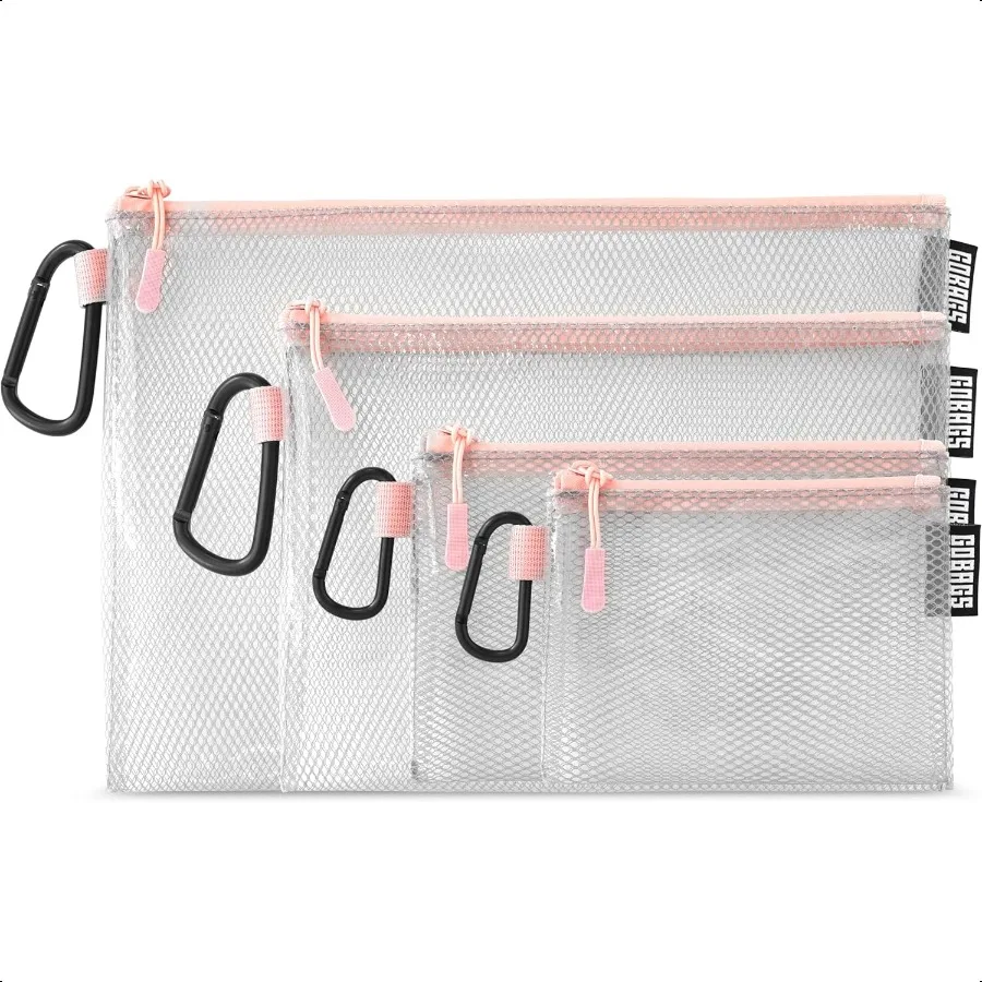 Bolsa transparente con cremallera de varios tamaños para producción aérea, paquete de 4, organizador de cables y bolsa de equipo de viaje para accesorios de cámaras electrónicas, herramienta Po