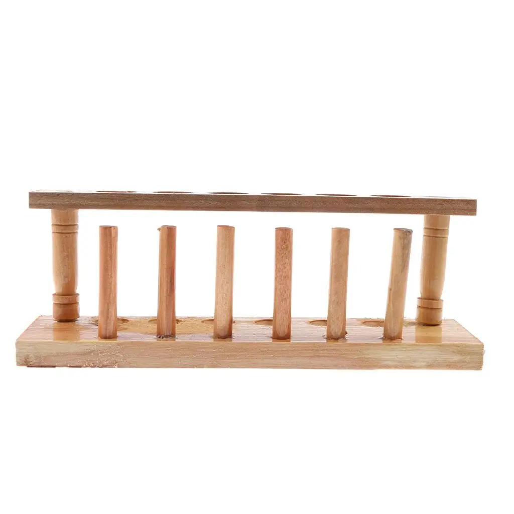 Laboratory Wooden Test Tube Stand Classroom Teaching Supply Six Holes Detachable Holder for Chemistry Lessons
