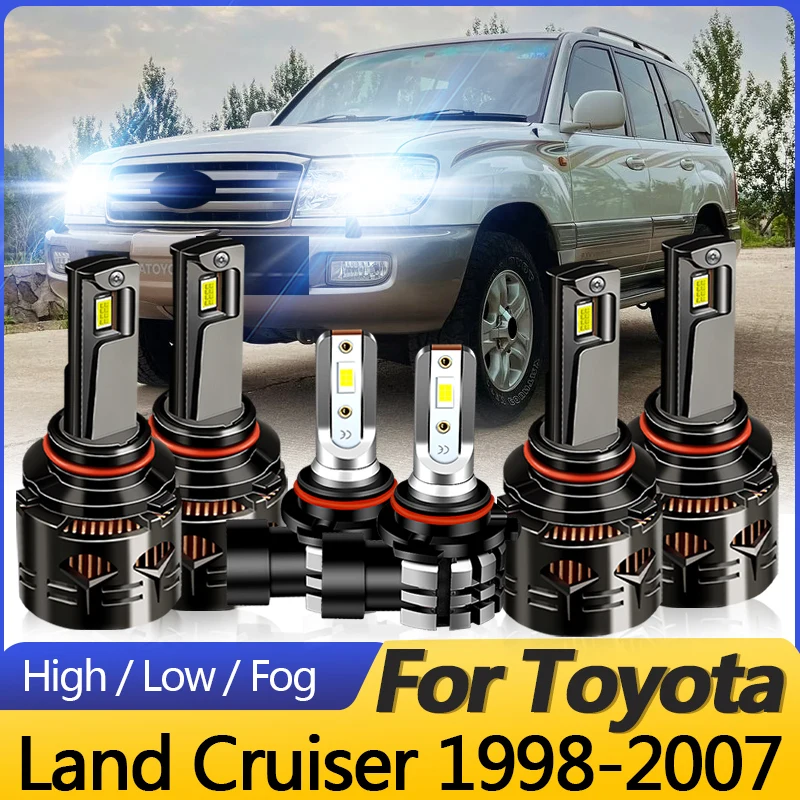 2PC High quality CANbus For Toyota Land Cruiser 1998-2007 LED Headlights 9005/HB3 High Beam 9006/HB4 Low Beam Fog Lamp Plug&Play